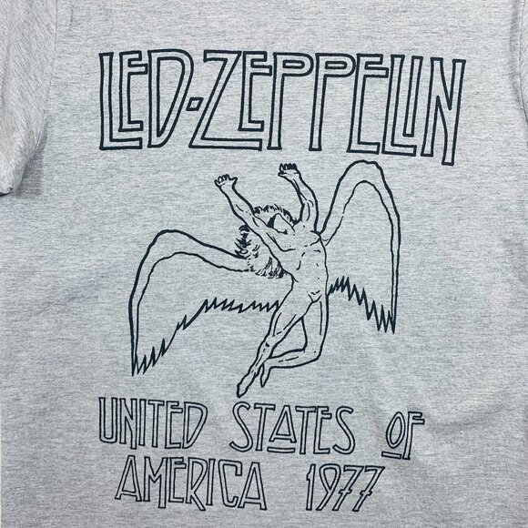 LED ZEPPELIN  logo band T-shirt  color grey  men t-shirt size medium - Picture 5 of 10